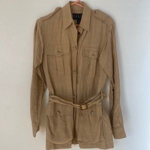 Ralph Lauren camel linen long jacket